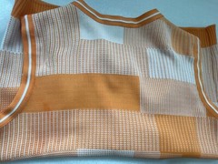 VINTAGE DALTON, UNISEX POLYESTER ORANGE PATCHWORK PLAID VEST, 41″ CHEST