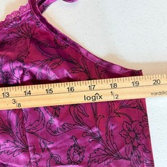 Apt 9 Intimates XL Magenta Satin Floral Chemise Slip Dress Coquette Lingerie