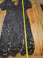 Vintage Swee Lo Cocktail Dress 100% Silk Beaded & Sequined Scalloped Hem Small