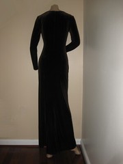 Vintage TADASHI Petite Deep Brown Velvet Shaped Formal Evening Gown Dress PXS
