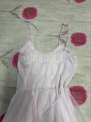 Vintage Eye-Ful Ivory Nylon Lace Chiffon Peignoir Nightgown dress