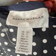 Donna Morgan Polka Dot Dress Sz 10P Retro Pinup Rockabilly Old Hollywood Glam