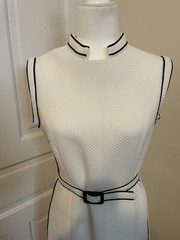 Vintage A L’AIGLON Original 60s- 70s White & Black Dress Size 12