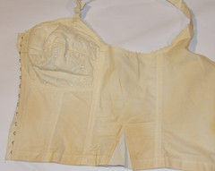 2 VINTAGE BRAS/BUSTIERS! 1950s SEARS 38C! 1940s SIZE 42! COTTON! HOOK CLOSURE!