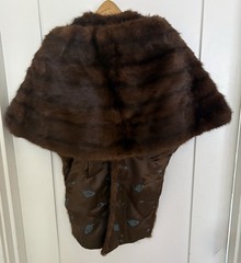 Mink Capelet Stole Dark Brown Vintage 50’s-60’s One Size Fits Most Gorgeous!