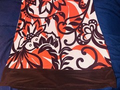 Y2k Vintage B.Smart 70’s Inspired Orange, Brown Floral Mini Dress, Size 3/4