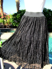 Vintage full lace skirt M 28-34″ waist black 28″ long lined