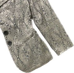 Vintage Nina K Silver Rayon Brocade Blazer Jacket Sz 4