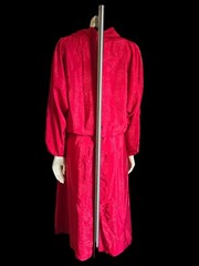 vtg d.Frank womens red silky dress with open blouson back secretary 80s size 14
