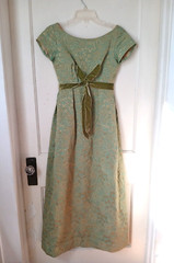 1960s Maxi Prairie Gown Floral Print Velvet Bubble Skirt Hostess XS S 34