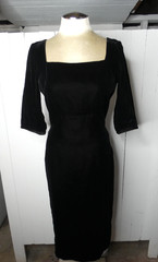 VTG 1950s A Norman Original Black Velvet Cocktail Dress Midi Women’s 6 / Small