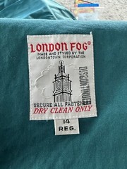 VTG London Fog All-Weather Trench Coat Women’s Sz 14 Classic Teal w/Wool Lining
