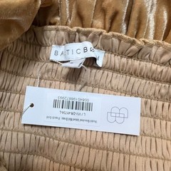 Baltic Born Vivaldi Tan Velvet Smocked Chest Tiered Dress. Size Large. NWT.