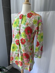 Vintage Lord and Taylor Retro Floral Button 60s Jacket
