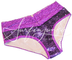 Victoria’s Secret Vintage Panties Panty Ex Small Low Rise Hipster Purple Sequin