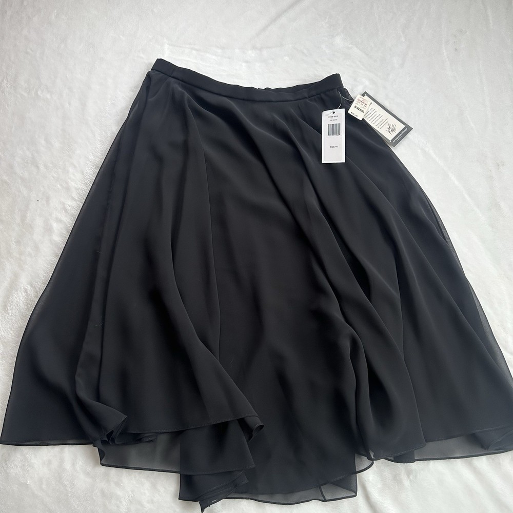 Vtg Lord & Taylor Maxi Skirt 16 Black Full Circle Long Casual Formal NWT