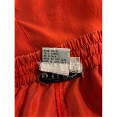 Vintage Russ Womens Red Orange Silk Elastic Waist Straight Leg 8 Pants Pockets