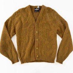 VTG 1960s Wool Mohair Fuzzy Cardigan Kurt Cobain Grunge Sweater Sz Small