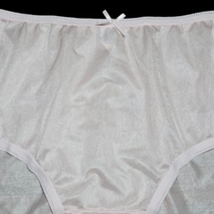 Vintage Sheer Nylon Panty Light Pink Sissy Silky Granny Brief Sz. 7-8 Hip 38-42″
