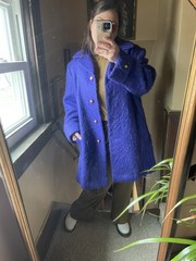 Vintage Purple Mohair Wool Blend Women’s Coat By Fashion Built
