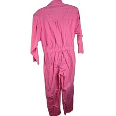 Vtg 80s Bubblegum Barbie Pink Cotton Long Sleeve One Piece Jumpsuit