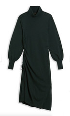 NWT Ted Baker Aavvaa Knitted Dress With Ruched Side Detail Sz 3/US 12 Green $285