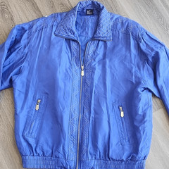 Fuda International Blue Silk Windbreaker Light Weight Jacket