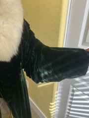 Fredrick & Nelson Seattle 1930 Opera Coat With Fur Green velvet, Lined Size M/L