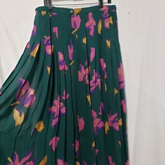 Vtg Patrizia By Mondi Floral Pleated Skirt Midi Made in W. Germany 46/US 14