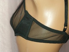 VTG SILKY SHEER MESH Y2K BRA UW SHIMMERY FOH 36D FIRE SEXY TRANSPARENT OPAQUE
