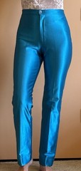 Diane von Furstenberg Vintage 1970 Disco Pants. Teal Blue Size L Made In uSA