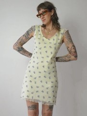 Vintage California Concepts 1990’s Floral Mini Polyester Sundress Small Coquette