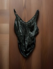 Chantilly Maidenform Black Teddy 64617 Satin Lace Women’s Size 36 Vintage