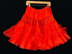 Vintage fit & flare dress lot, red black lace white square dance, pettipants M
