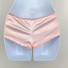Vintage Shiny Spandex Blend Briefs Liquid Satin Pink Panty Floral Sissy Medium