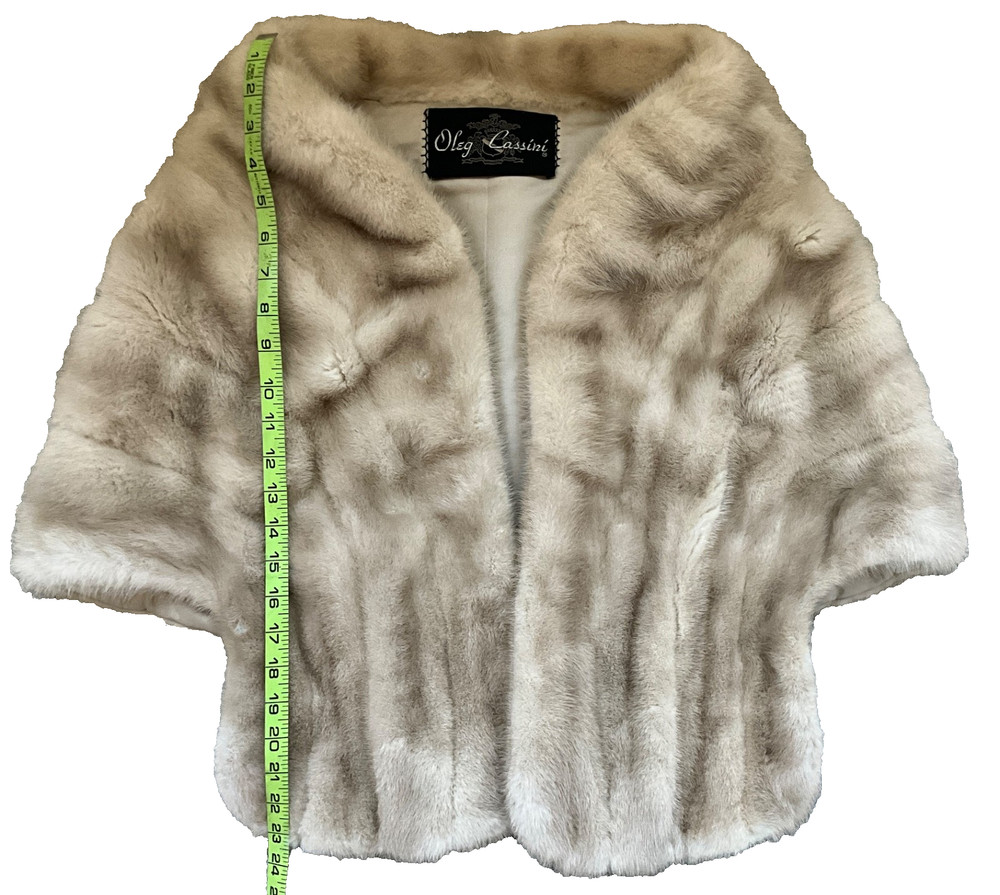 Vintage 60s Blonde Fur Cape Stole Shawl Jacket Cropped Bridal Old Hollywood