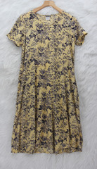 Vintage Salon Studio Floral Dress M Rayon Cottagecore Midi Boho Romantic Gauze