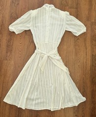 VTG 80s Gunne Sax Jessica San Francisco Ivory Lace High Neck Prairie Dress SMALL