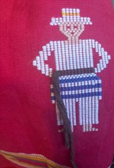 VTG 2 PC Set SkirtChavela Gay France Mexican Southwestern Tribal Embroidered MED