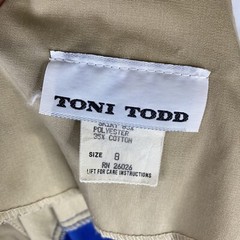 Vintage “Toni Todd” 60s 70s MOD color block knee length dress size 8 blue khaki
