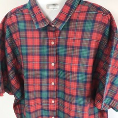 Vintage Blouse The Fox Collection Plaid Button Top Plus Sz 44 Red USA grunge