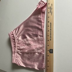 VTG Pink Satin Shiny Lace Flutter Luxurious Panty Lingerie Coquette Tahari New M
