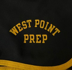 VTG 1980s Champion West Point Prep 100% Nylon Black Yellow Track Shorts Tag S