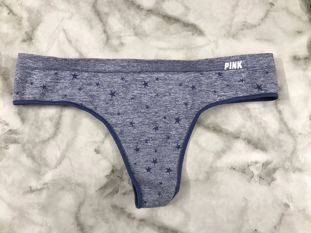 RARE PINK BY Victoria’s Secret Thong String Panty STARS Sz XS