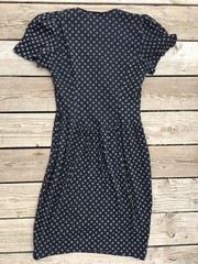 Vintage Taurus Union Made Black Floral Drop Waist Dress Sz S-M See Measurements