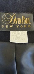 Vintage Faux Suede Long Three Button Jacket David Paul NY Size 14 Miss
