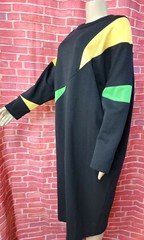 Magnin Grace Tone Vintage Black Colorblock Dolman Sleeve Women’s dress Sz 18 #W7