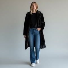 Vintage 1960’s Martinique Mob Dark Brown Faux Fur Longline Coat Dubrowsky Joseph