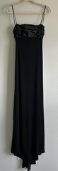 Vintage 90s Black Prom Formal Gown Satin Sexy Back Long Size 9/10