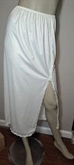 Vtg Off White Long Formal Half Slip Cute Lace High Slit S M